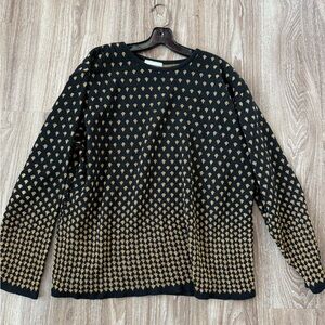 Black and Gold Patterned Women's Sweater